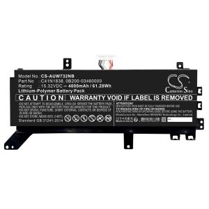 Replacement Battery for Asus, ProArt StudioBook Pro X, StudioBook 17 W730G2T, etc.